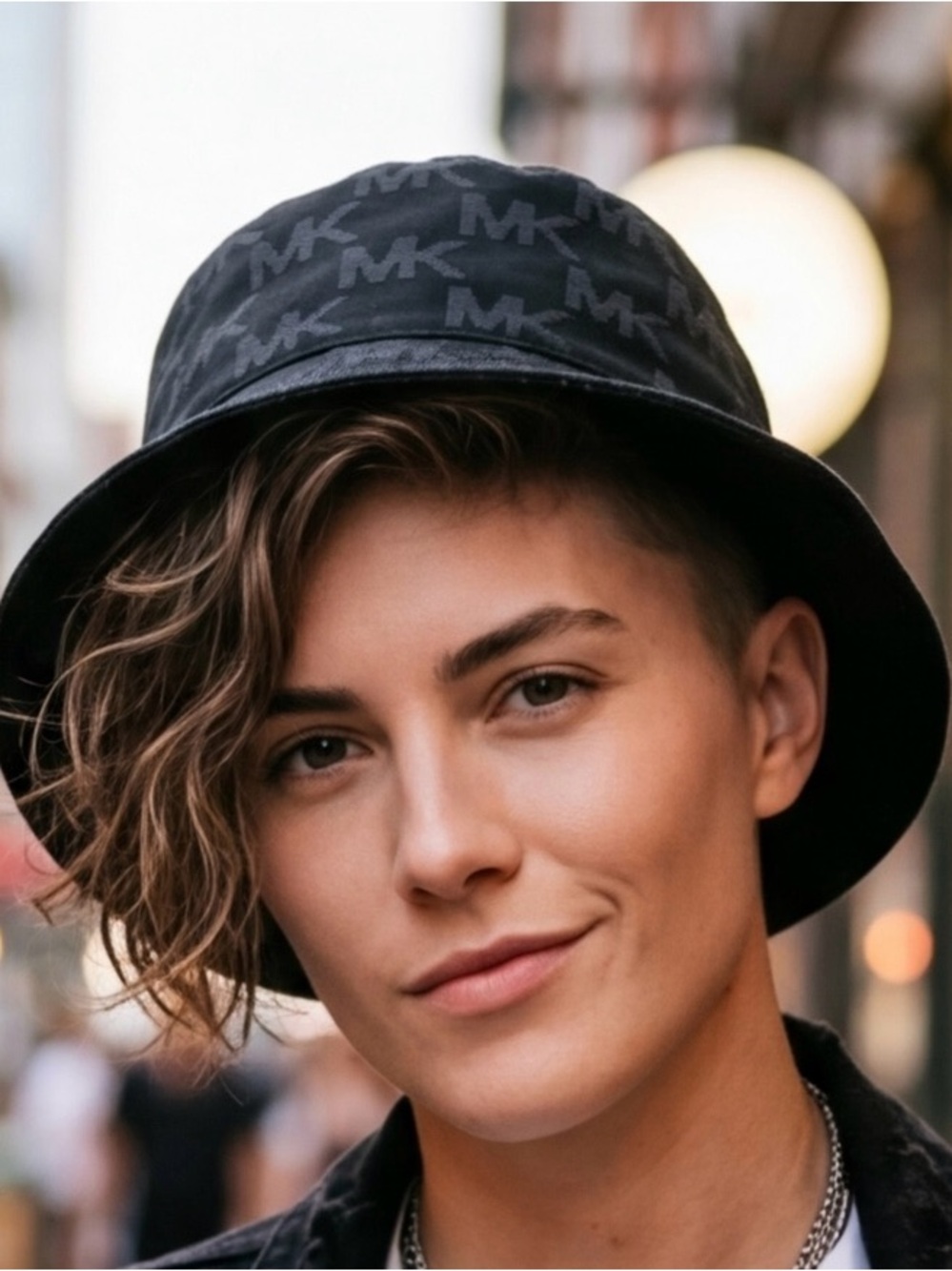 "Y2K Style" Michael Kors Black Logo-Trim Bucket Hat